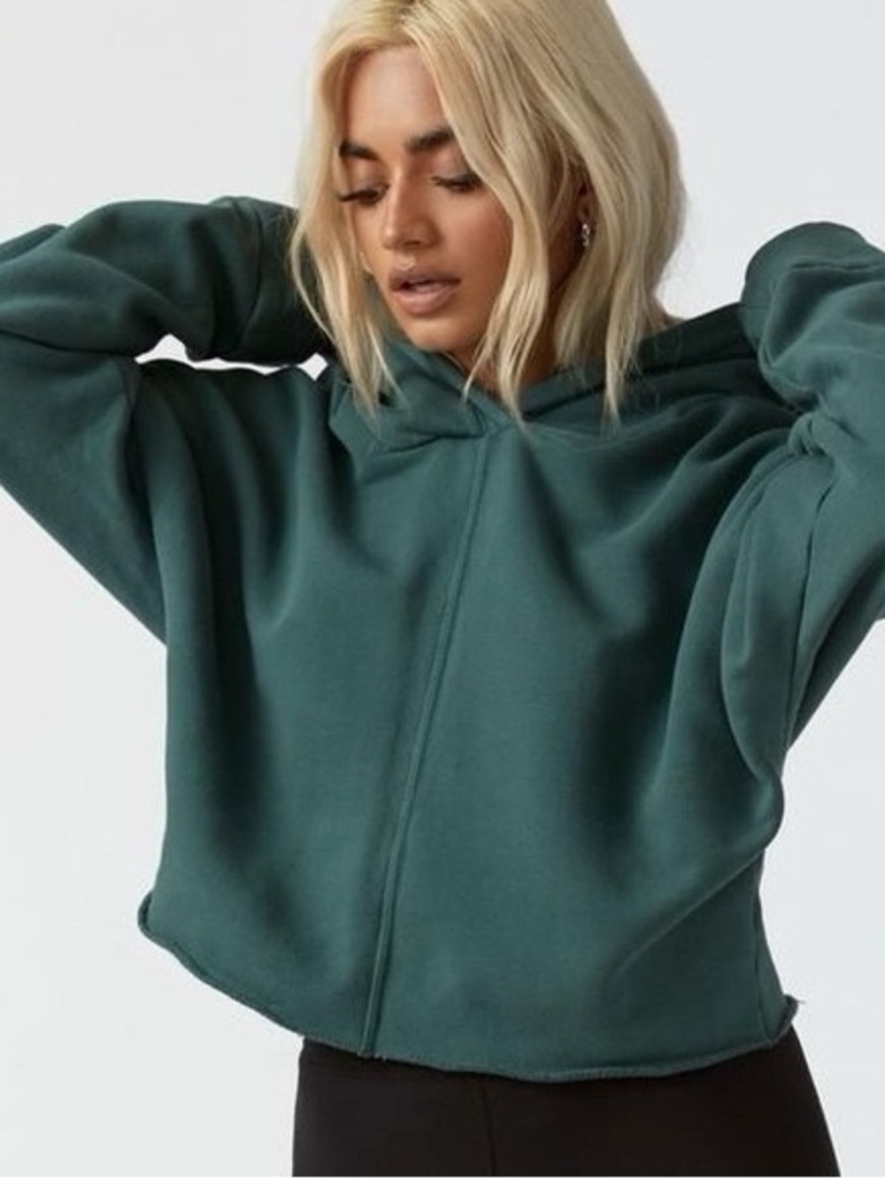 Joah brown Cropped Hoodie Sweater - Women
